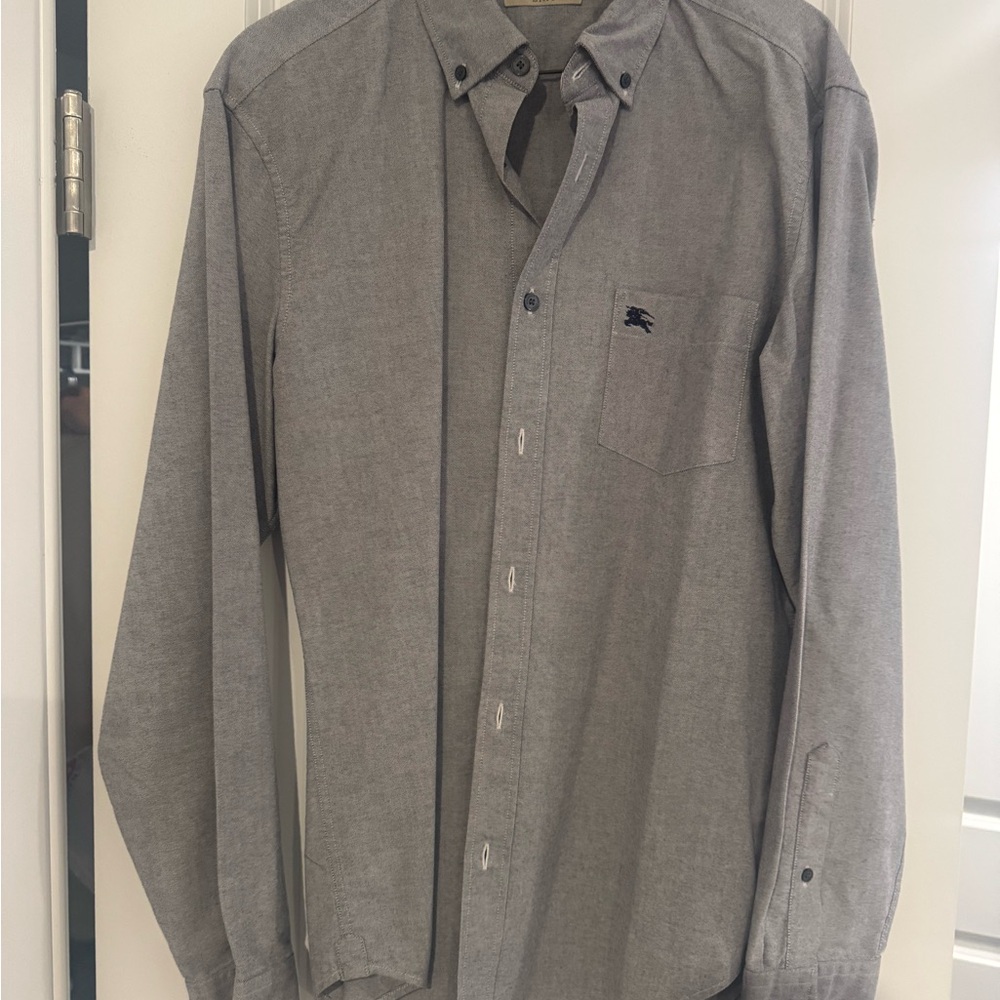 Burberry Men's Charcoal Button-Down Shirt